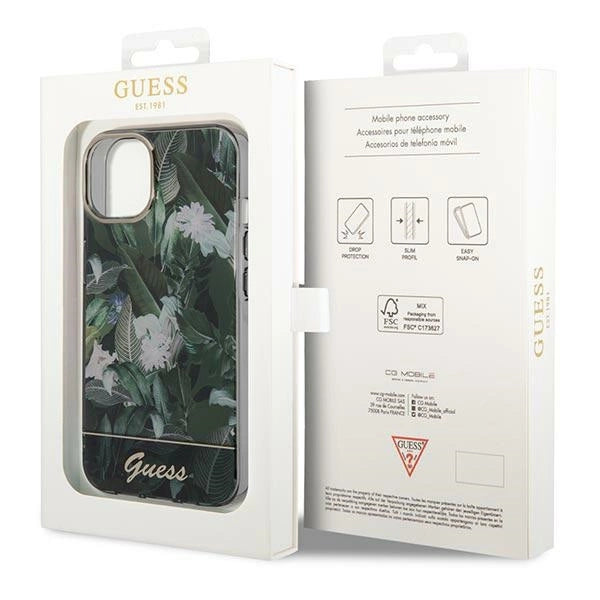 Guess Jungle Collection iPhone 14 Hylde - Grøn