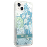 Guess GUHCP14SLFLSN iPhone 14 6.1 "grøn / grøn hardcase Flower Liquid Glitter