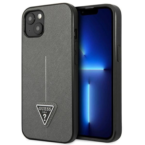 Guess GUHCP14SPSATLG iPhone 14 6.1 " sølv / sølv hardcase SaffianoTriangle Logo