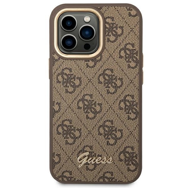 Guess GUHCP14XHG4SHW iPhone 14 Pro Max 6.7" brun/brun hard case 4G Vintage Gold Logo