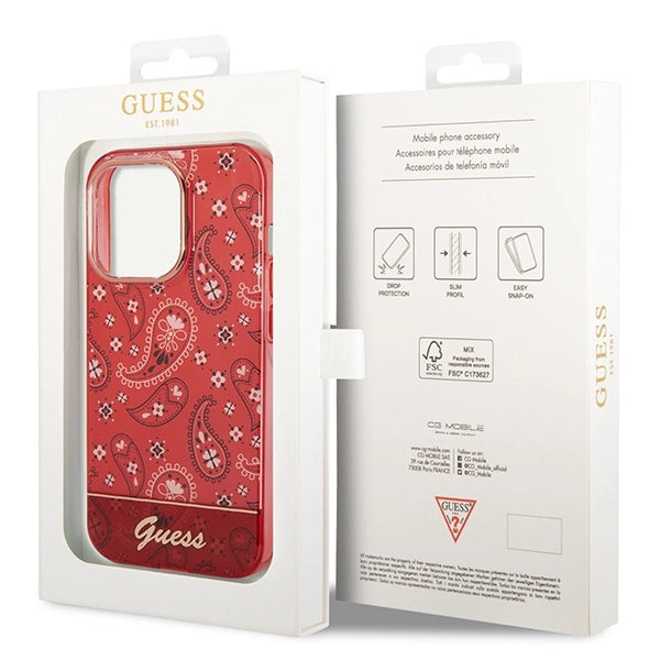 Guess GUHCP14XHGBNHR iPhone 14 Pro Max 6.7" rød/rød hardcase Bandana Paisley