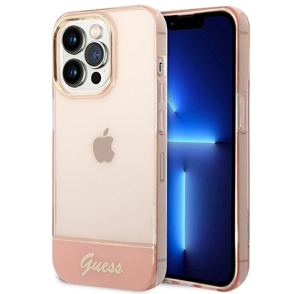 Guess gennemsigtige iPhone 14 Pro Max 6.7" Case - Pink