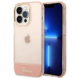 Guess gennemsigtige iPhone 14 Pro Max 6.7" Case - Pink
