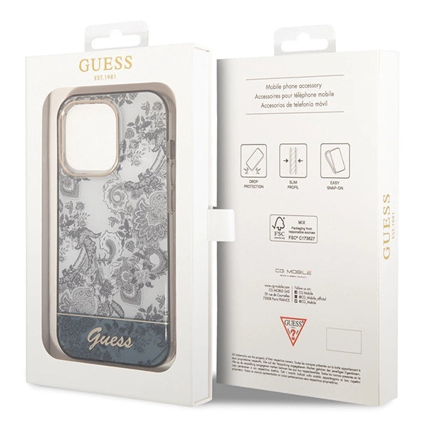 Guess GUHCP14XHGPLHG iPhone 14 Pro Max 6.7 "grå / grå hardcase Porcelæn Collection