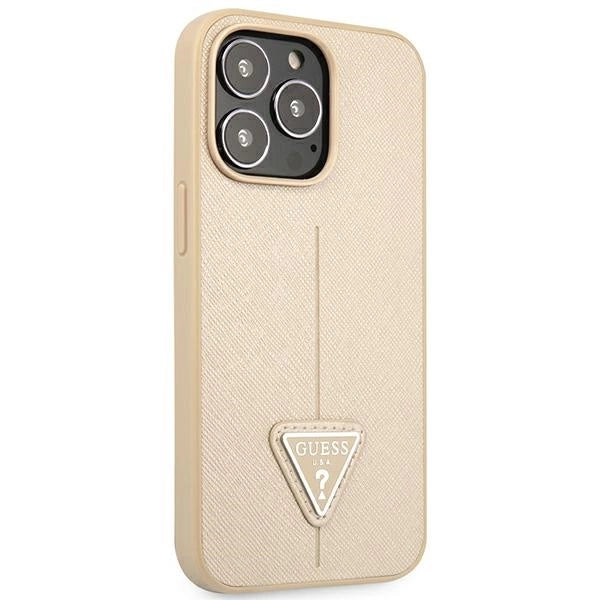 Guess GUHCP14XPSATLE iPhone 14 Pro Max 6,7 " beige / beige hardcase SaffianoTriangle Logo