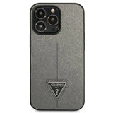 Guess GUHCP14XPSATLG iPhone 14 Pro Max 6.7 "sølv / sølv hardcase SaffianoTriangle Logo