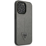 Guess GUHCP14XPSATLG iPhone 14 Pro Max 6.7 "sølv / sølv hardcase SaffianoTriangle Logo