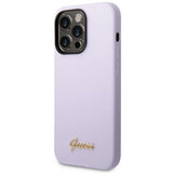 Guess GUHCP14XSLSMU iPhone 14 Pro Max 6.7" lilla/lila hårdkasse Silicone Vintage Gold Logo