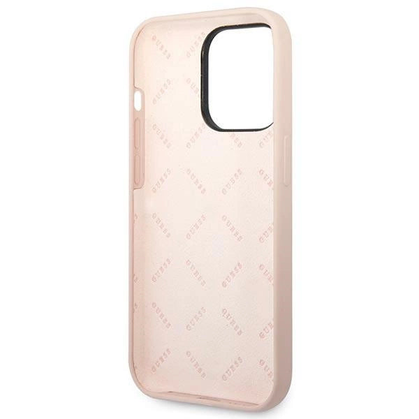 Guess GUHCP14XSLTGP iPhone 14 Pro Max 6.7" pink/pink hardcase Silicone Triangle