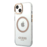 Guess GUHMP13MHTRMD iPhone 13 6.1 " guld / guld hårdkasse Metal Outline Magsafe
