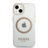 Guess GUHMP13MHTRMD iPhone 13 6.1 " guld / guld hårdkasse Metal Outline Magsafe