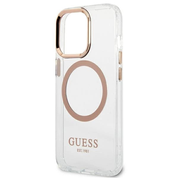 Guess GUHMP13XHTRMD iPhone 13 Pro Max 6.7 "guld / guld hard case Metal Outline Magsafe
