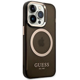 Guess GUHMP14LHTCMK iPhone 14 Pro 6.1" sort/sort hard case Gold Outline Translucent MagSafe