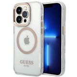 Guess GUHMP14LHTRMD iPhone 14 Pro 6.1 "guld / guld hårdkasse Metal Outline Magsafe