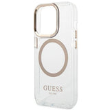 Guess GUHMP14LHTRMD iPhone 14 Pro 6.1 "guld / guld hårdkasse Metal Outline Magsafe