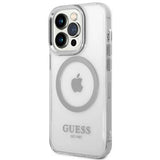 Guess GUHMP14LHTRMS iPhone 14 Pro 6.1" sølv/sølv hårdkasse Metal Outline Magsafe