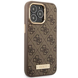 Guess GUHMP14LU4GPRW iPhone 14 Pro 6,1 "brun / brun hardcase 4G Logo Plate MagSafe