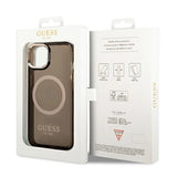Guess GUHMP14MHTCMK iPhone 14 Plus 6.7" sort/sort hård forside Gold Outline Translucent MagSafe