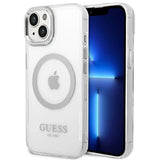Guess GUHMP14SHTRMS iPhone 14 6.1" sølv/sølv hårdkasse Metal Outline Magsafe