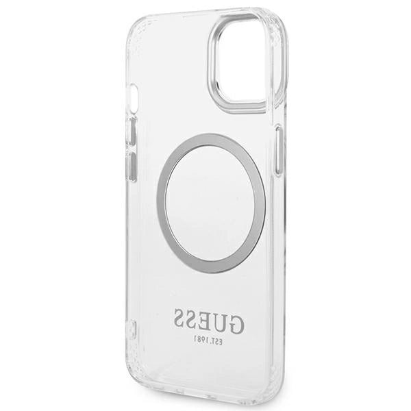 Guess GUHMP14SHTRMS iPhone 14 6.1" sølv/sølv hårdkasse Metal Outline Magsafe