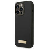 Guess GUHMP14XSBPLK iPhone 14 Pro Max 6,7" sort/sort hårdkasse Silicone Logo Plate MagSafe