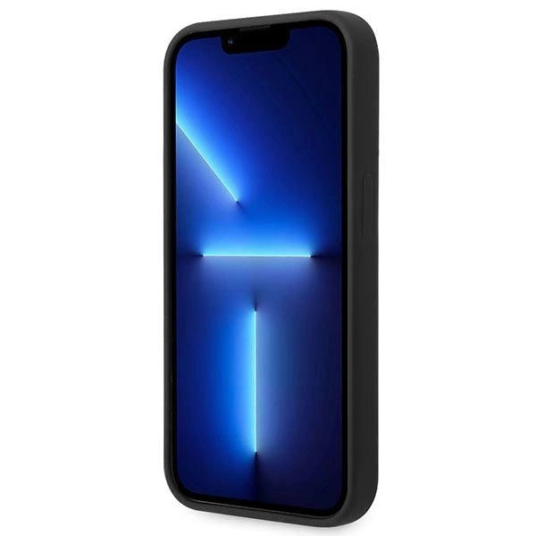 Guess GUHMP14XSBPLK iPhone 14 Pro Max 6,7" sort/sort hårdkasse Silicone Logo Plate MagSafe