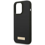 Guess GUHMP14XSBPLK iPhone 14 Pro Max 6,7" sort/sort hårdkasse Silicone Logo Plate MagSafe