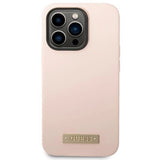 Guess GUHMP14XSBPLP iPhone 14 Pro Max 6,7" pink/pink hårdkasse Silikon Logo Plade MagSafe