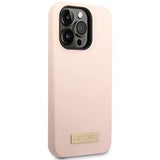 Guess GUHMP14XSBPLP iPhone 14 Pro Max 6,7" pink/pink hårdkasse Silikon Logo Plade MagSafe