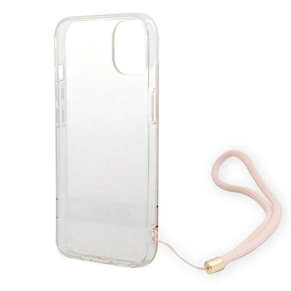 Guess GUOHCP14MH4STP iPhone 14 Plus 6.7 " pink / pink hardcase 4G Print Strap