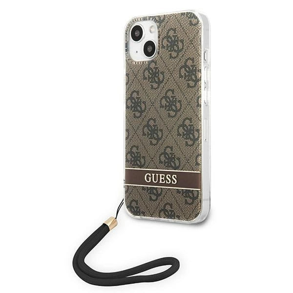 Guess GUOHCP14MH4STW iPhone 14 Plus 6.7 " brun / brun hardcase 4G Print Strap