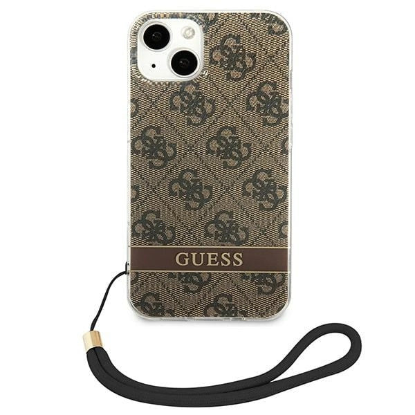 Guess GUOHCP14MH4STW iPhone 14 Plus 6.7 " brun / brun hardcase 4G Print Strap