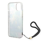 Guess GUOHCP14MHFLSB iPhone 14 Plus 6.7 "blå / blå hårdkasse blomsterstrop