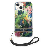 Guess GUOHCP14SHFLSB iPhone 14 6.1 "blå / blå hårdkasse blomsterstrop