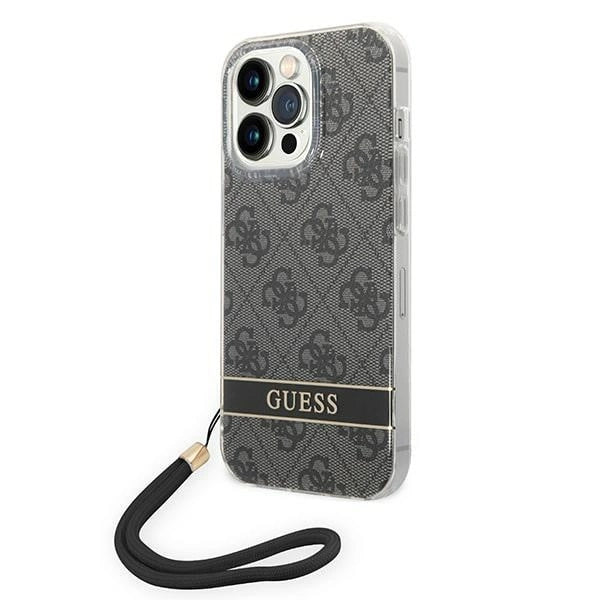 Guess GUOHCP14XH4STK iPhone 14 Pro Max 6.7" sort/sort hardcase 4G Print Strap
