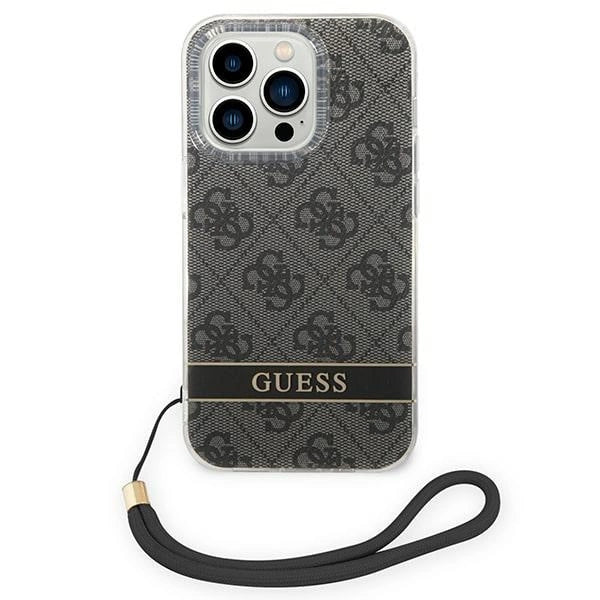 Guess GUOHCP14XH4STK iPhone 14 Pro Max 6.7" sort/sort hardcase 4G Print Strap