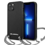 Karl Lagerfeld KLHCP13SPMK iPhone 13 mini 5,4 "hardcase sort / sort læder Textureret og kæde