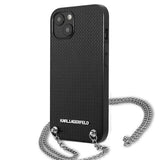 Karl Lagerfeld KLHCP13SPMK iPhone 13 mini 5,4 "hardcase sort / sort læder Textureret og kæde