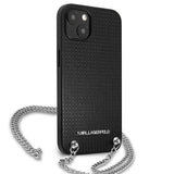 Karl Lagerfeld KLHCP13SPMK iPhone 13 mini 5,4 "hardcase sort / sort læder Textureret og kæde