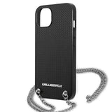 Karl Lagerfeld KLHCP13SPMK iPhone 13 mini 5,4 "hardcase sort / sort læder Textureret og kæde