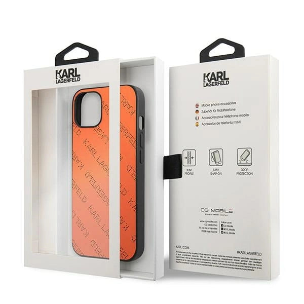 Karl Lagerfeld KLHCP13SPTLO iPhone 13 mini 5,4 "hardcase orange / orange Perforeret Allover
