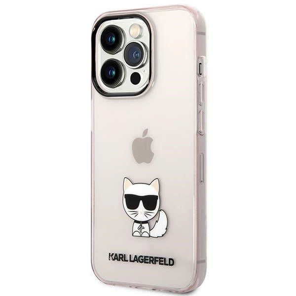 Karl Lagerfeld KLHCP14LCTTRI iPhone 14 Pro 6.1 "hardcase pink / pink Transparent Choupette Body