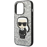 Karl Lagerfeld KLHCP14LGFKPG iPhone 14 Pro 6.1 "hardcase sølv / sølv Glitter Flakes Ikonik