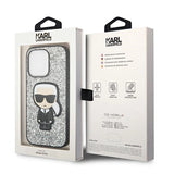 Karl Lagerfeld KLHCP14LGFKPG iPhone 14 Pro 6.1 "hardcase sølv / sølv Glitter Flakes Ikonik