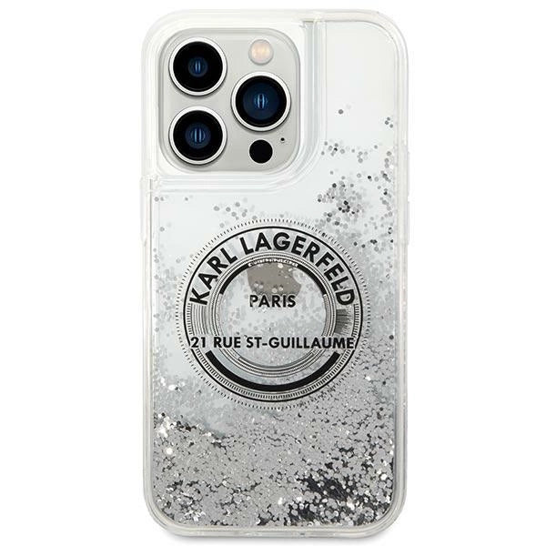 Karl Lagerfeld KLHCP14LLCRSGRS iPhone 14 Pro 6,1 "sølv / sølv hardcase Liquid Glitter RSG
