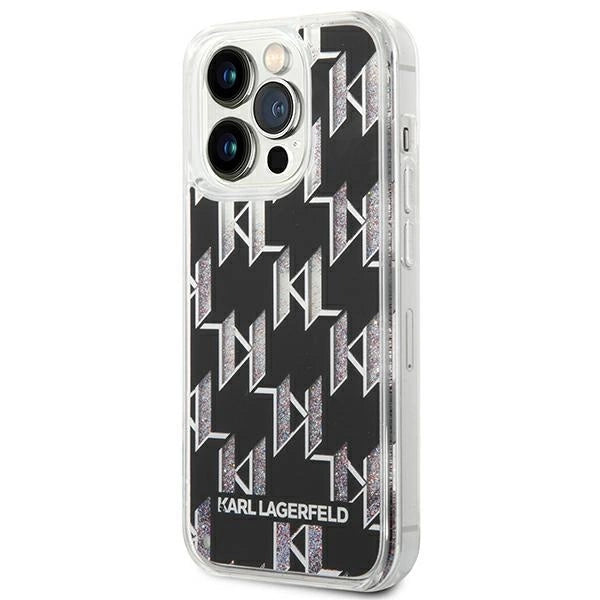 Karl Lagerfeld KLHCP14LLMNMK iPhone 14 Pro 6.1 "hardcase sort / sort Liquid Glitter Monogram