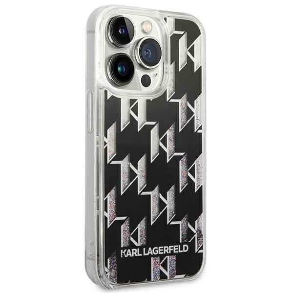Karl Lagerfeld KLHCP14LLMNMK iPhone 14 Pro 6.1 "hardcase sort / sort Liquid Glitter Monogram
