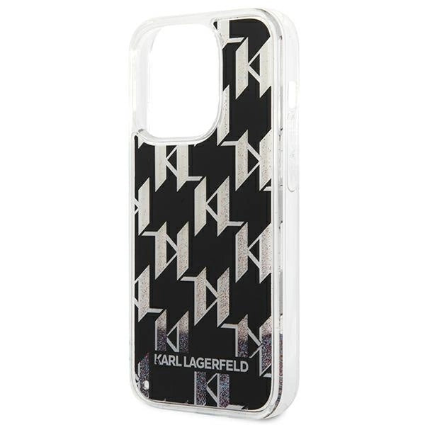 Karl Lagerfeld KLHCP14LLMNMK iPhone 14 Pro 6.1 "hardcase sort / sort Liquid Glitter Monogram