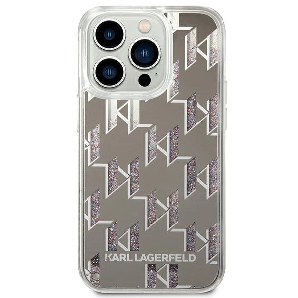 Karl Lagerfeld KLHCP14LLMNMS iPhone 14 Pro 6.1 "hardcase sølv / sølv Liquid Glitter Monogram