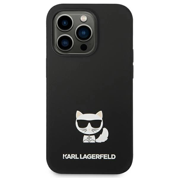 Karl Lagerfeld KLHCP14LSLCTBK iPhone 14 Pro 6.1 "hardcase sort / sort Silicone Choupette Body